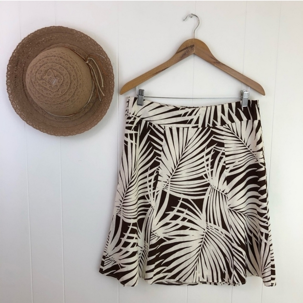 Gap Linen & Cotton Blend Y2K Palm Leaf Skirt